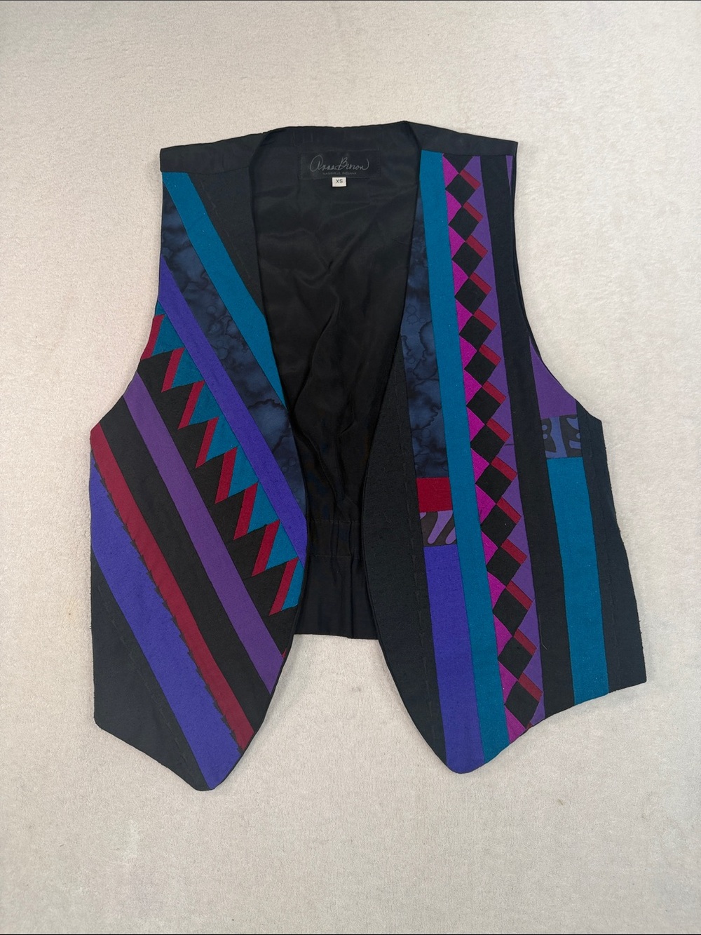 Vintage Patchwork Vest Made from Repurposed Fabrics Anna Brown Nashville Indiana